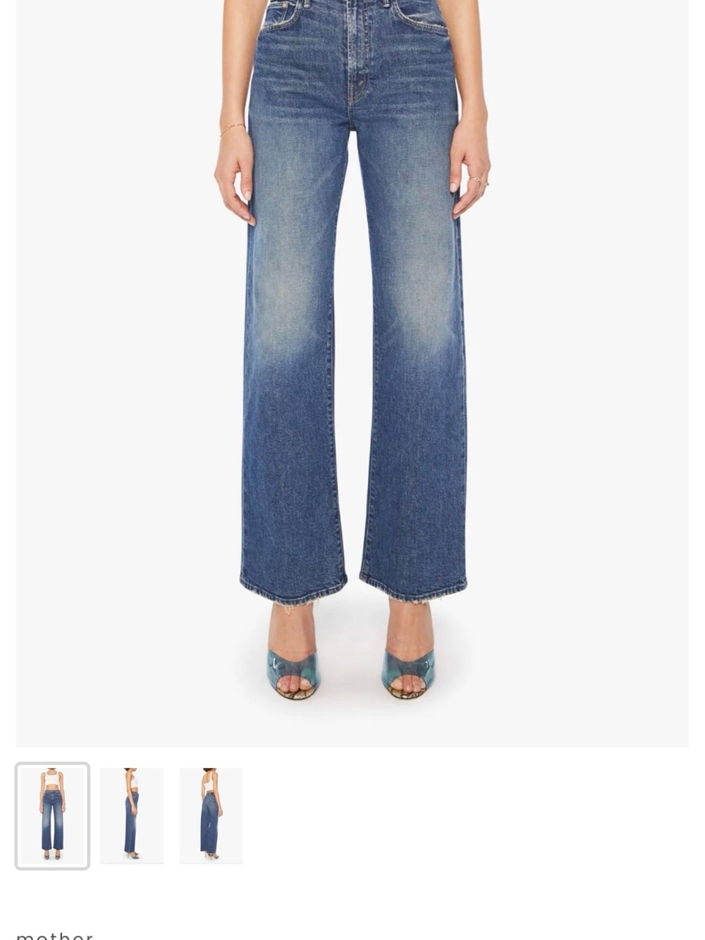 MOTHER Blue Wide Leg Flare Jeans